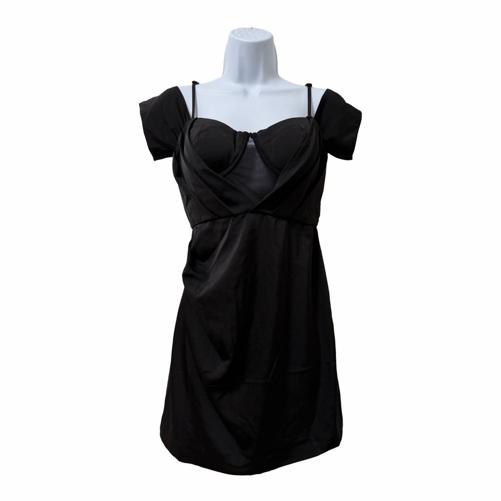 NBD Womens Myles Corset Mini Dress Size S Black LBD Dark Romantic Party Rave NWT